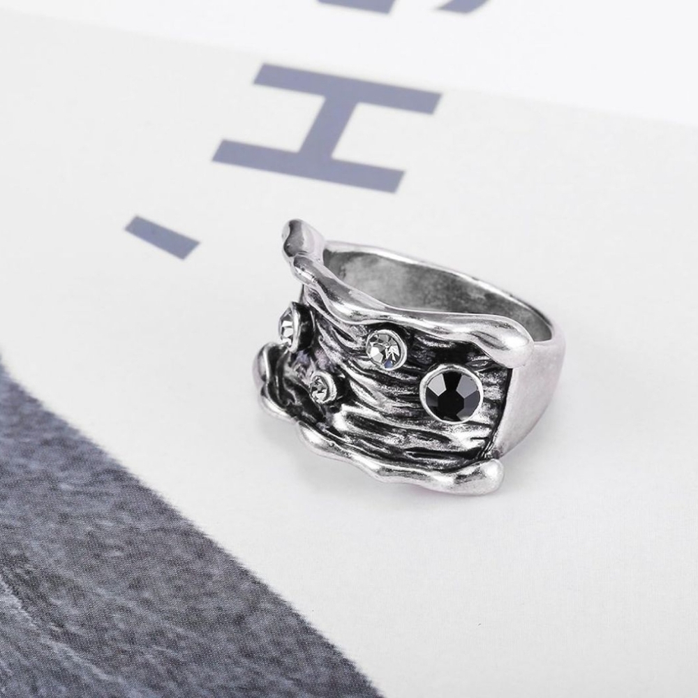 Gothic Crystal Statement Ring - image 4